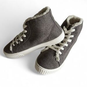 Cozy Gray High-Top Sneakers